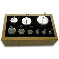 Ohaus 80850130 (46206-00) Internal Tolerance 1000g X 10g, 9 Piece, Open Block, Stainless Steel Hooked Weight Set