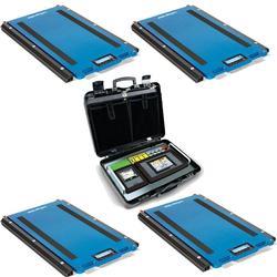 Rice Lake 212098-X4 Set of 4 Load Ranger S-Series 22 in x 20 in Wireless Wheel Weighing Scale 52800 x 5 lb Total and a Remote Indicator