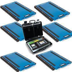 Rice Lake 212097-X6 Set of 6 Load Ranger S-Series 22 in x 20 in Wireless Wheel Weighing Scale 39600 x 2 lb Total and a Remote Indicator