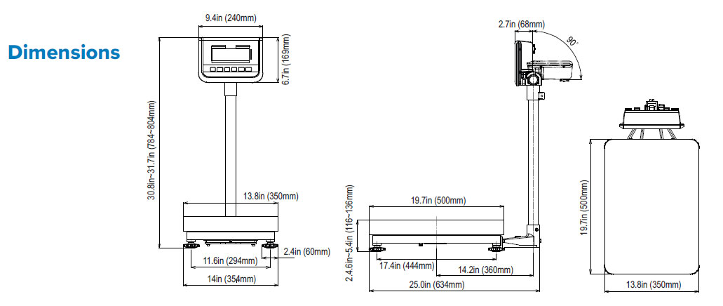 Yamato DP-6900 Legal-For-Trade Receiving Bench Scale