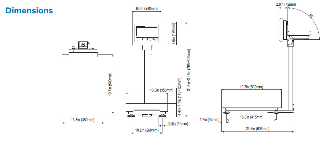 Yamato DP-6900 Legal-For-Trade Receiving Bench Scale